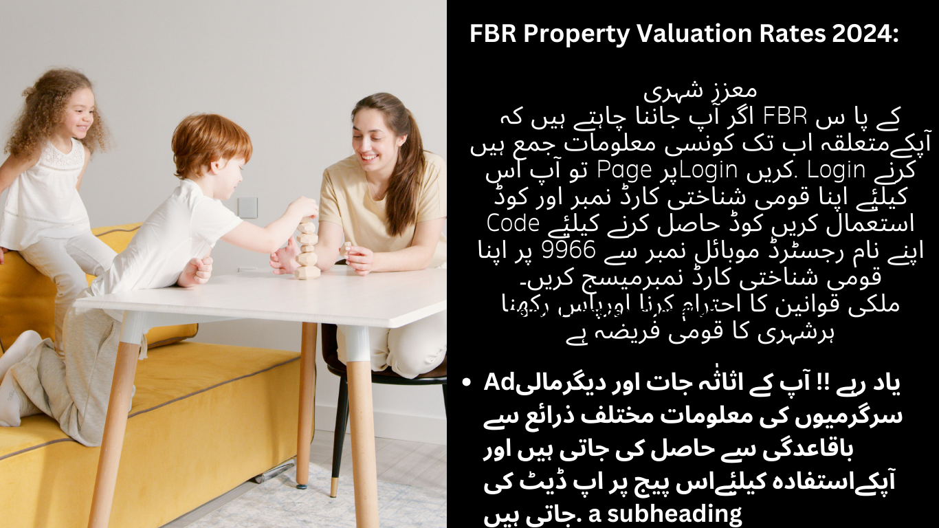 FBR Property Valuation Rates 2024