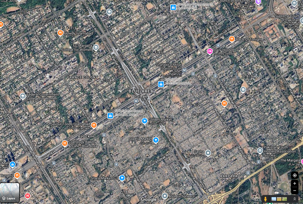 Blue Area Islamabad Map