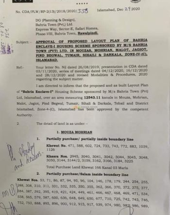 Bahria Enclave Islamabad NOC Approval